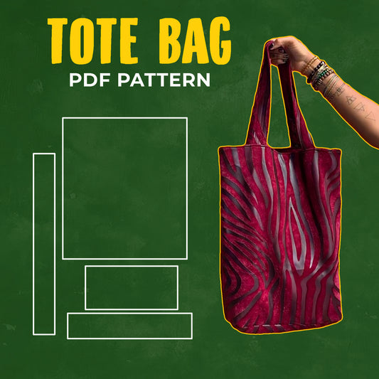 z | SQ008: Tote Bag PDF Sewing Pattern
