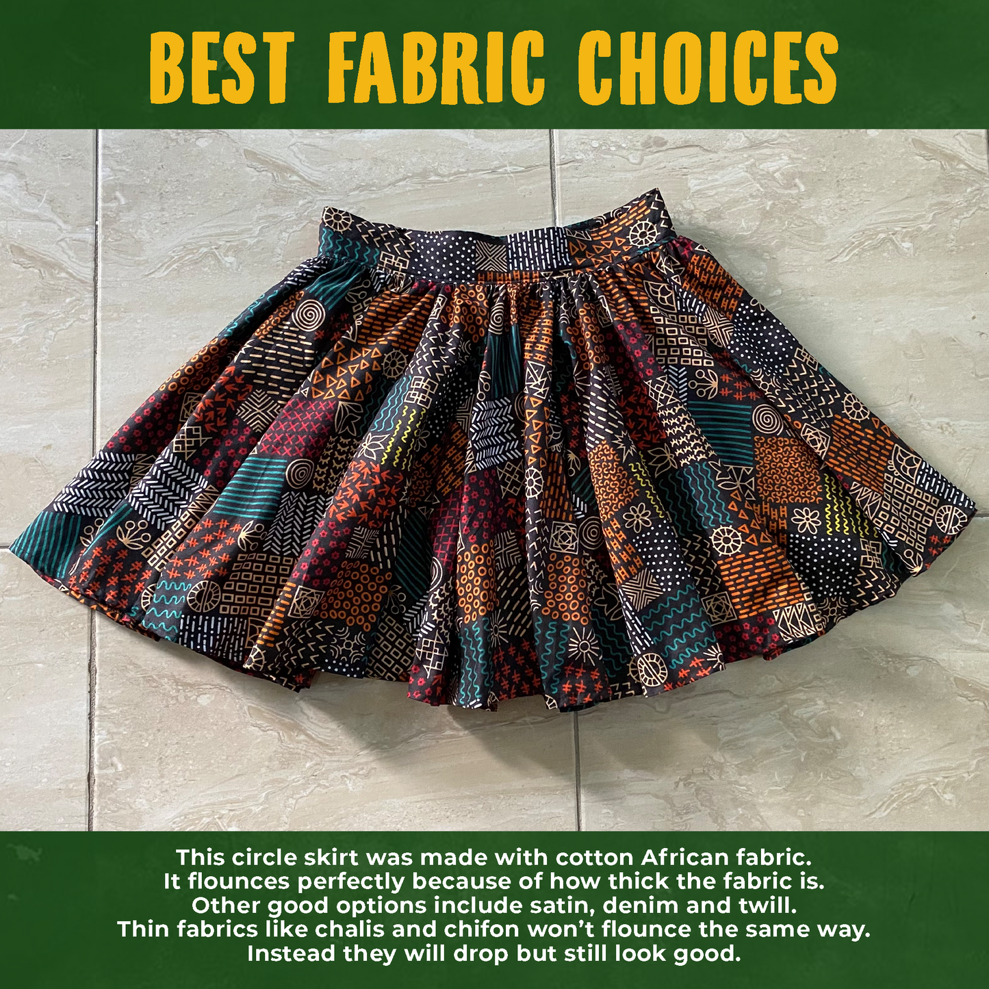 SQ001: Circle Skirt PDF Sewing Pattern
