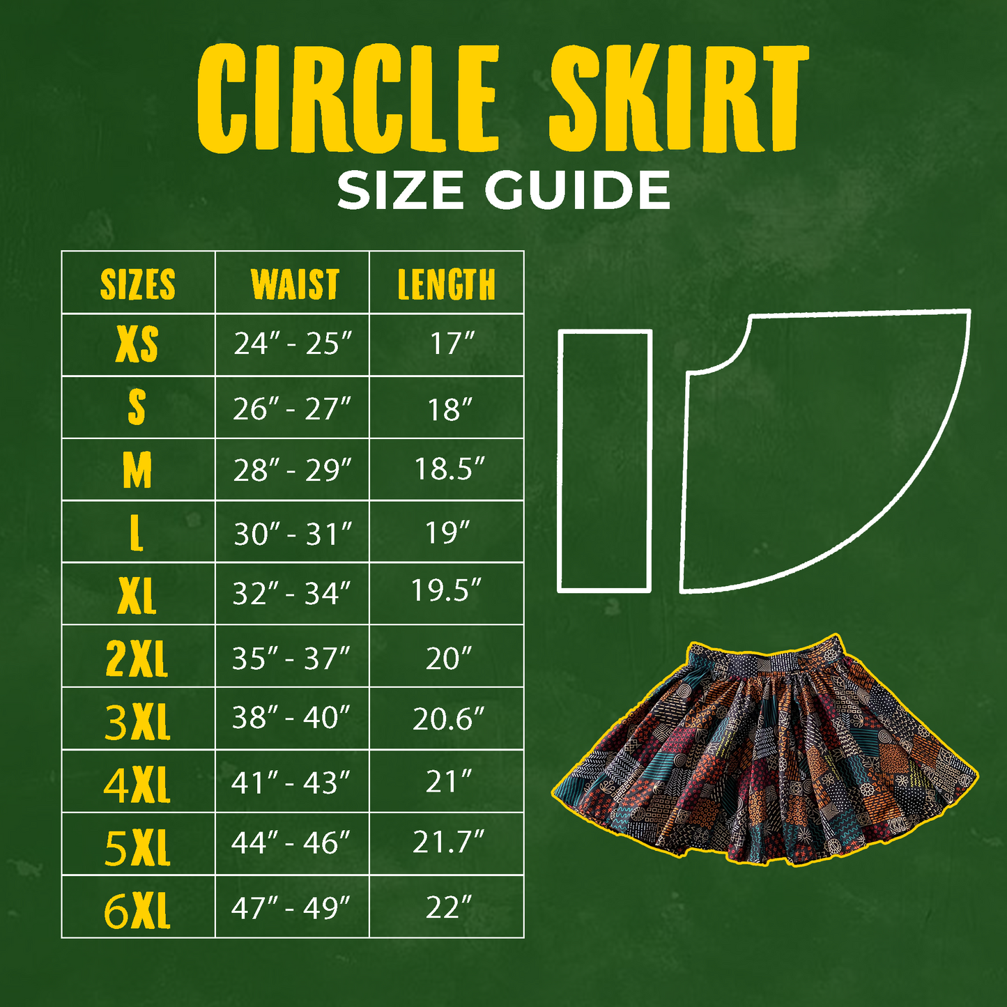 SQ001: Circle Skirt PDF Sewing Pattern