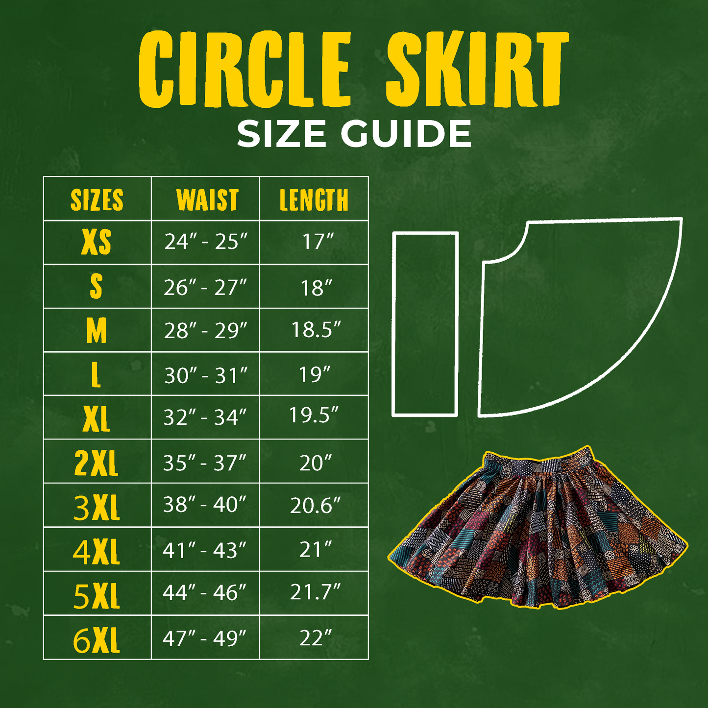 z | SQ001: Circle Skirt PDF Sewing Pattern