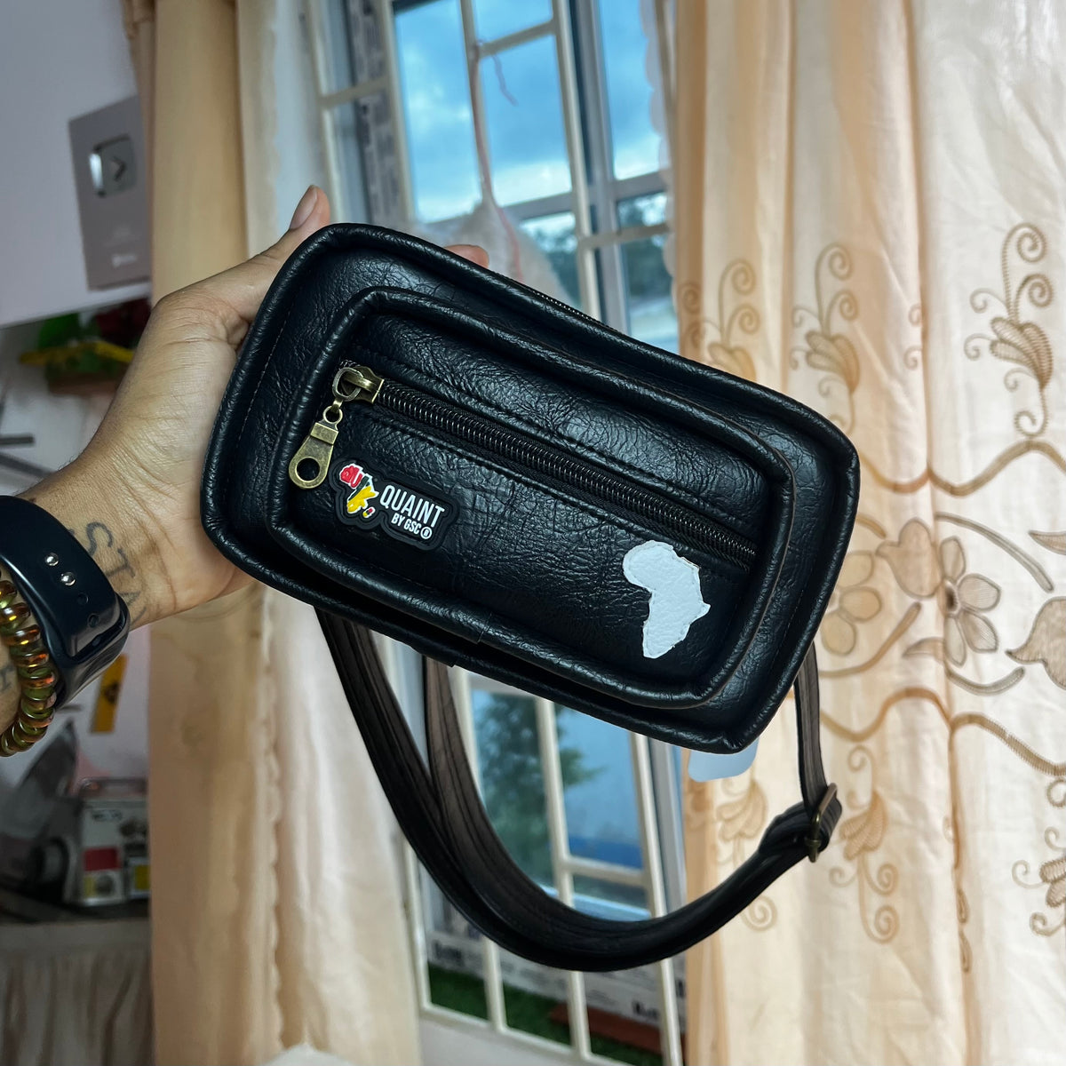 Warrior Belt Bag | BLACK with white map of Africa (Pre-order)