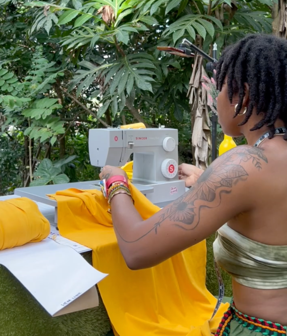 OUTDOOR SEWING CLASS | Learn To Sew In Jamaica 🇯🇲