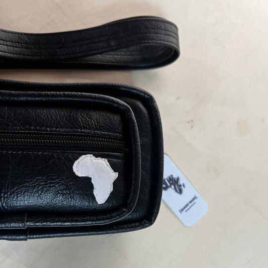 Warrior Belt Bag | BLACK with white map of Africa