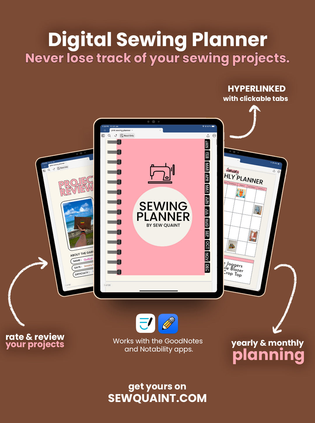 Digital SEWING PLANNER for makers.