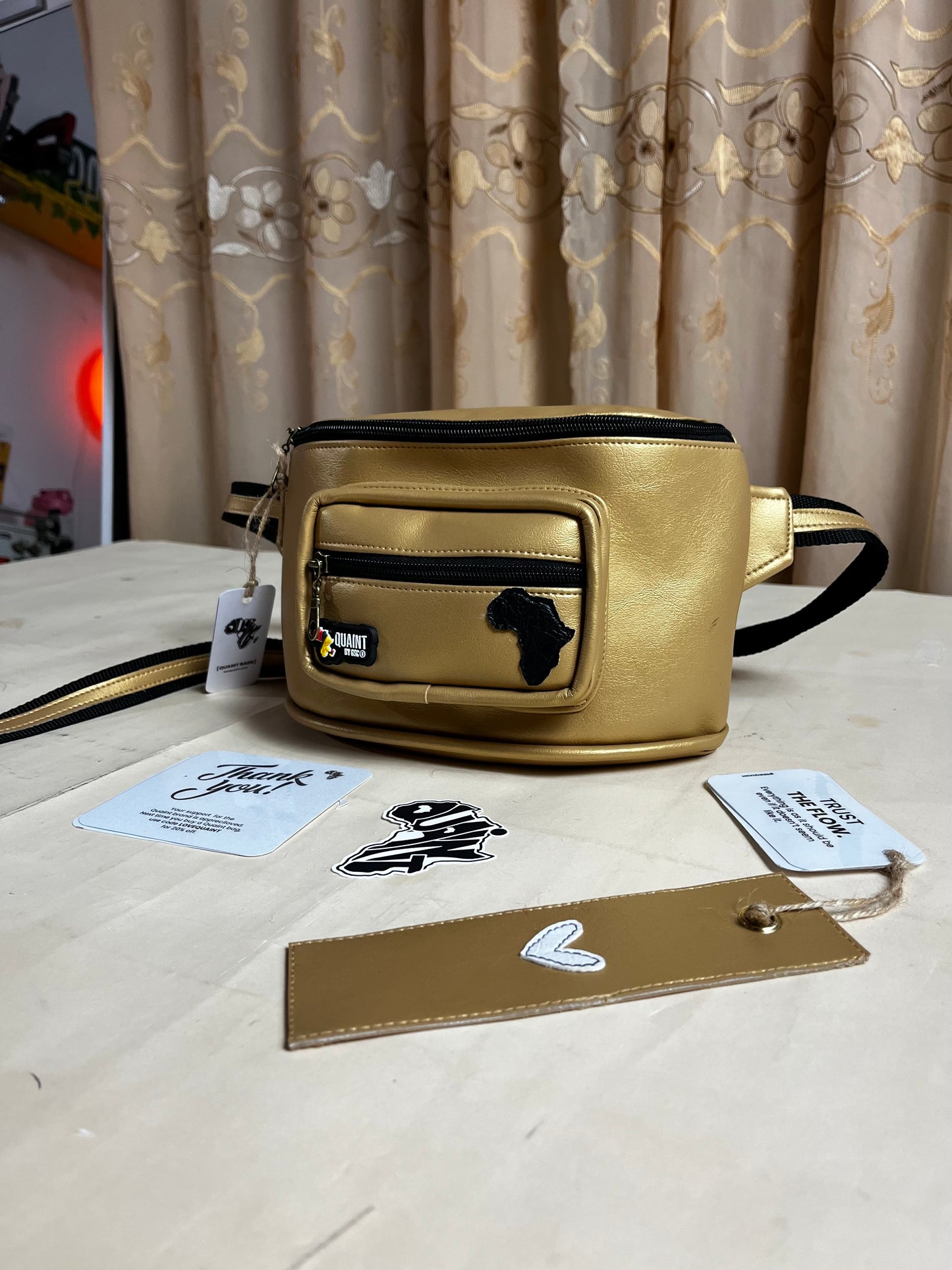 Trod Light Fanny Pack | GOLD + BLACK