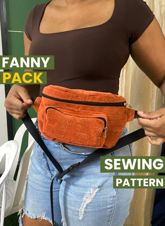 SQ012: Fanny Pack / Bum Bag PDF Sewing Pattern