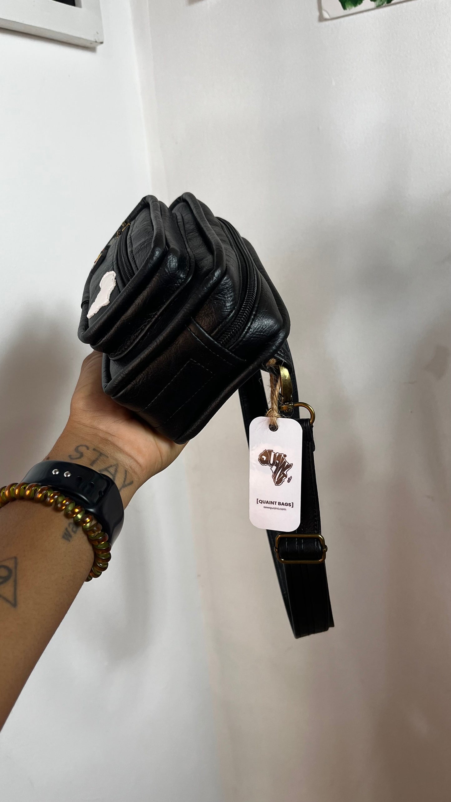 Warrior Belt Bag | BLACK with white map of Africa