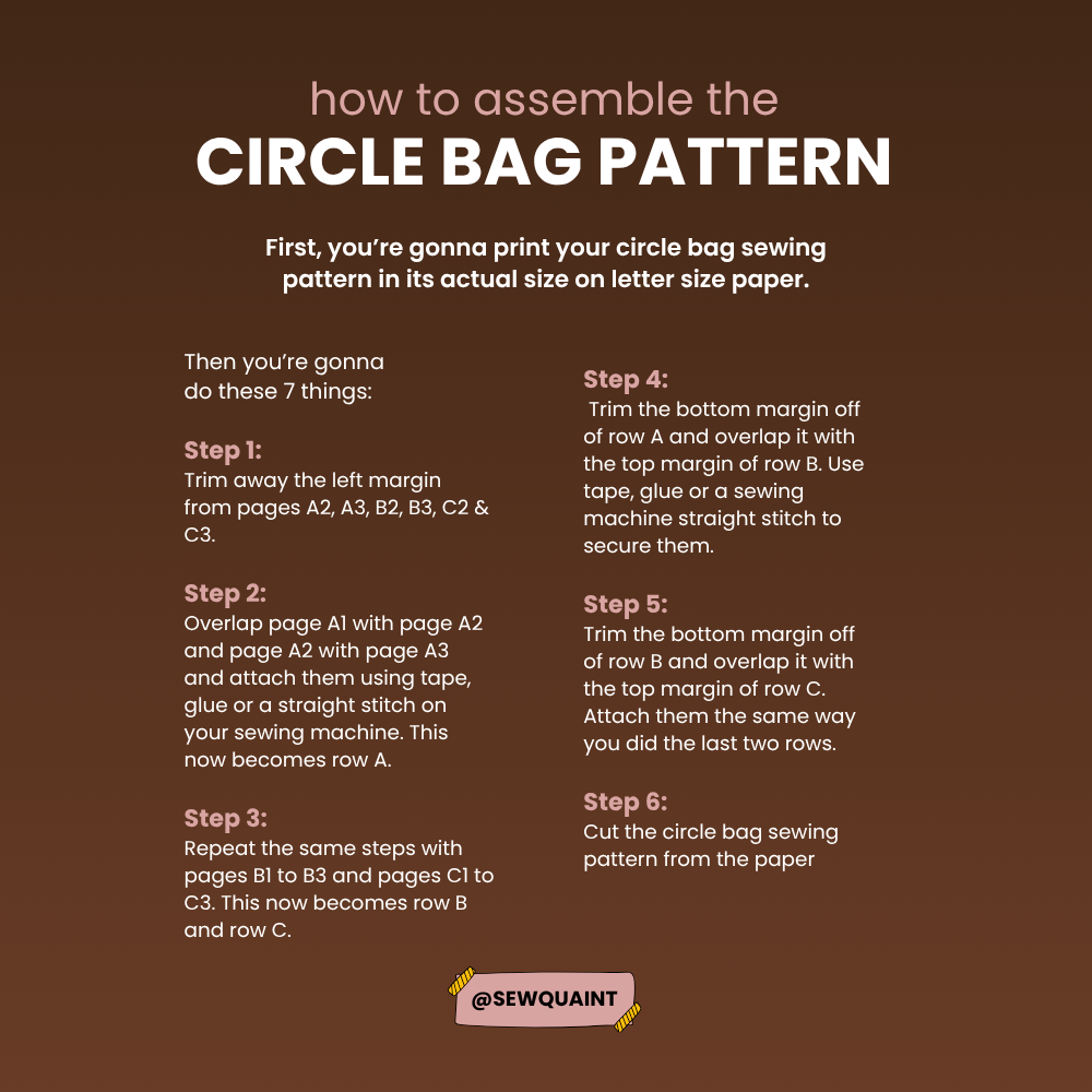 Macaroon Circle Bag SEWING PATTERN