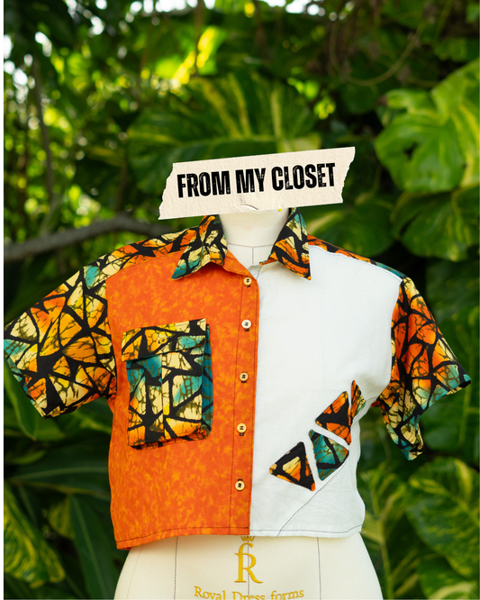 Cropped Libra Button Up Shirt | M