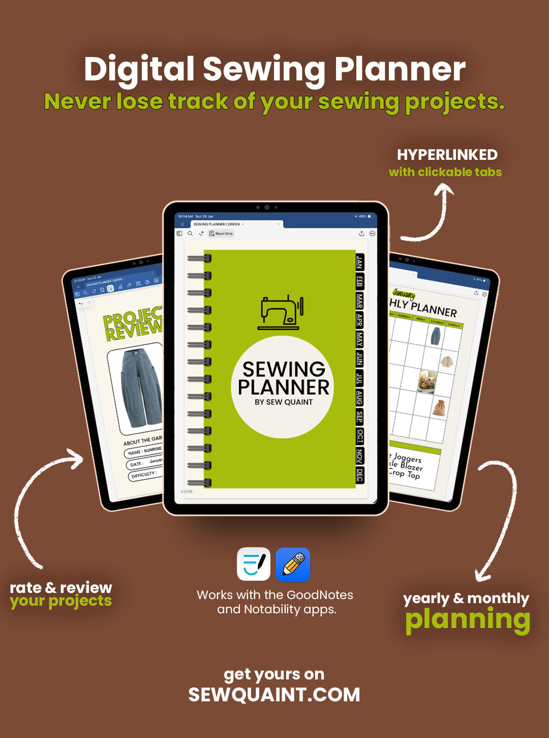 Digital SEWING PLANNER for makers.