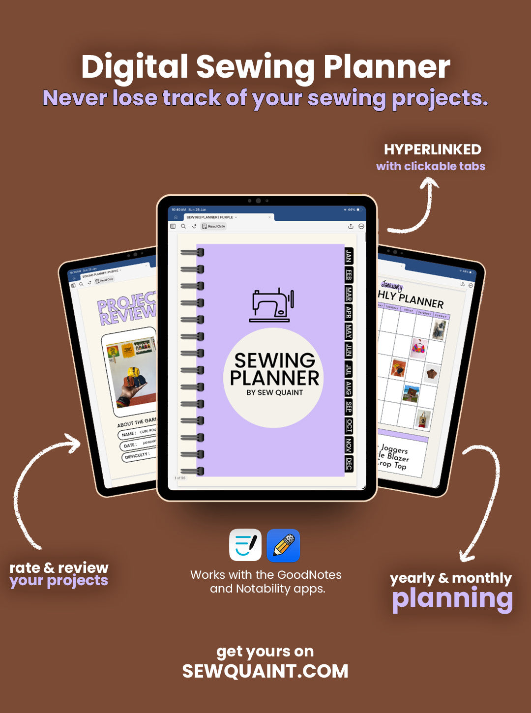 Digital SEWING PLANNER for makers.