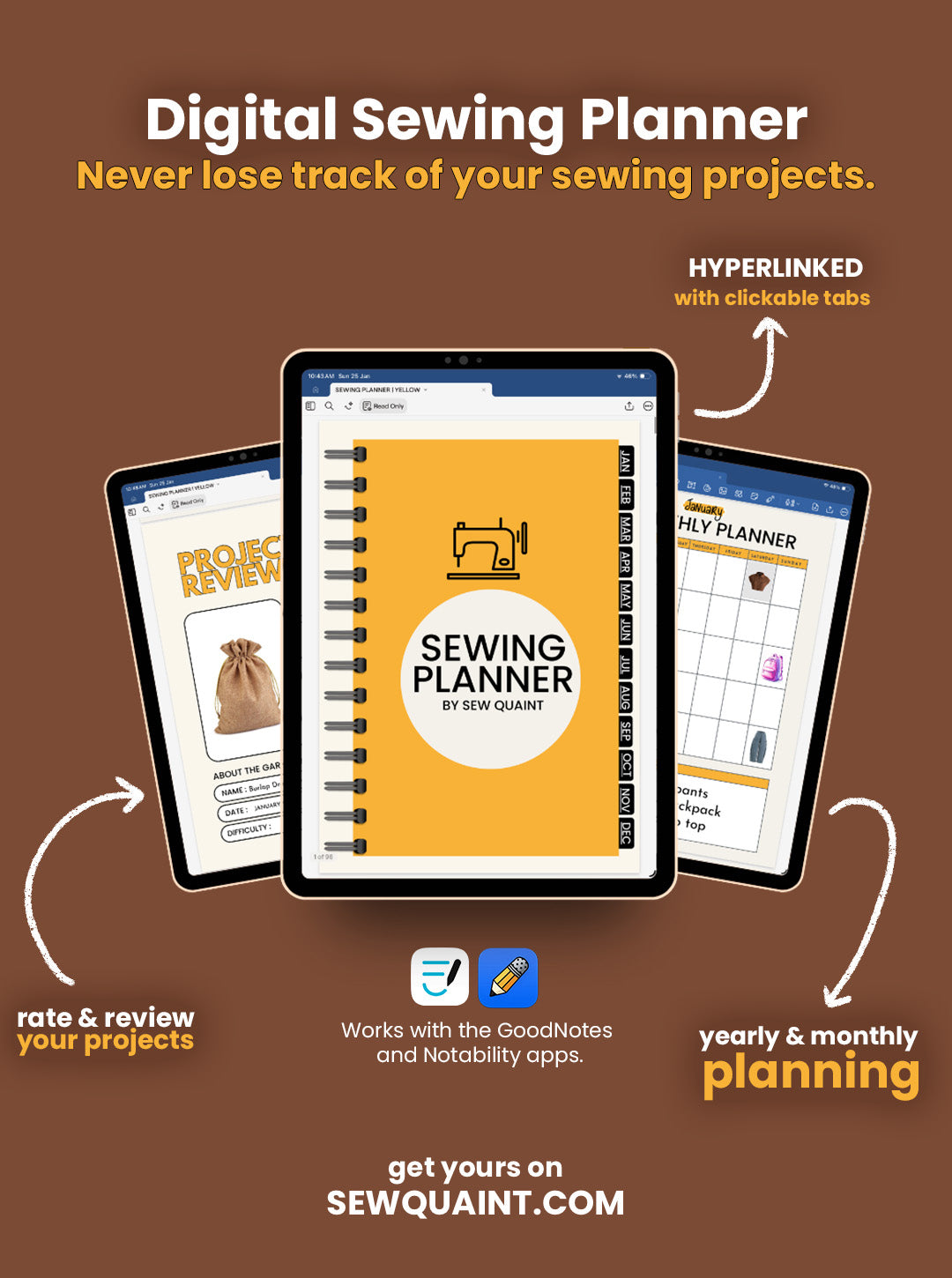 Digital SEWING PLANNER for makers.