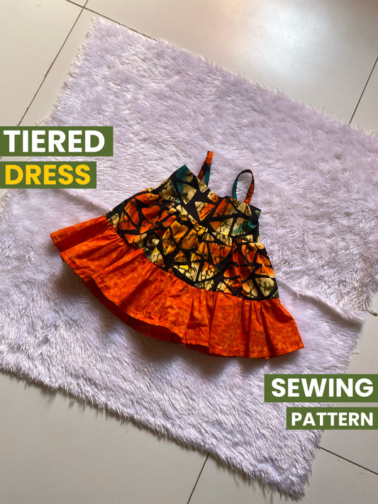 SQ016: Lulu Tiered Dress | Baby Dress PDF Sewing Pattern